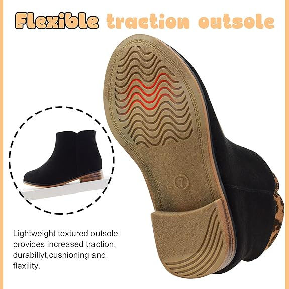 Thumbnail: MIXIN Girls Suede Ankle Boots with Side Zipper, Low Heel Booties