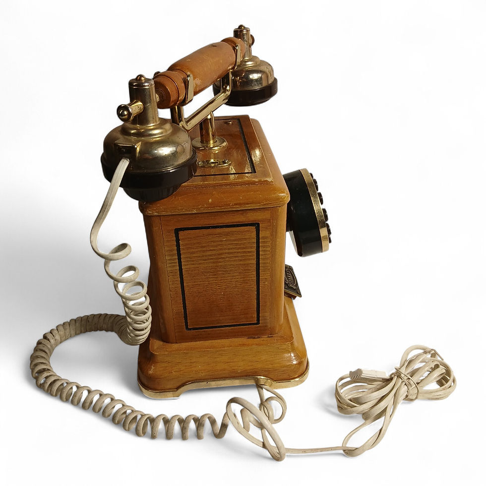 Thumbnail: Daklin Museum Series Retro Telephone –Wood & Brass Style Decorative Rotary Phone