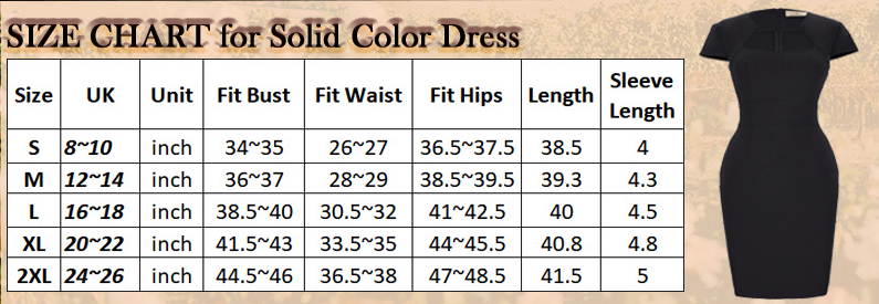 Thumbnail: GRACE KARIN Womens Vintage Pencil Work Dress Short Cap Sleeve 1950s Dress