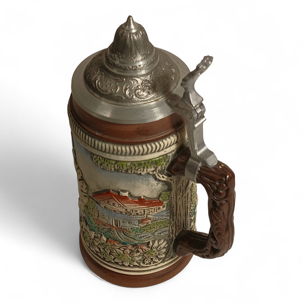 Thumbnail: Vintage W. Germany Souvenir Beer Stein - Rüdesheim Drosselgasse Relief Mug