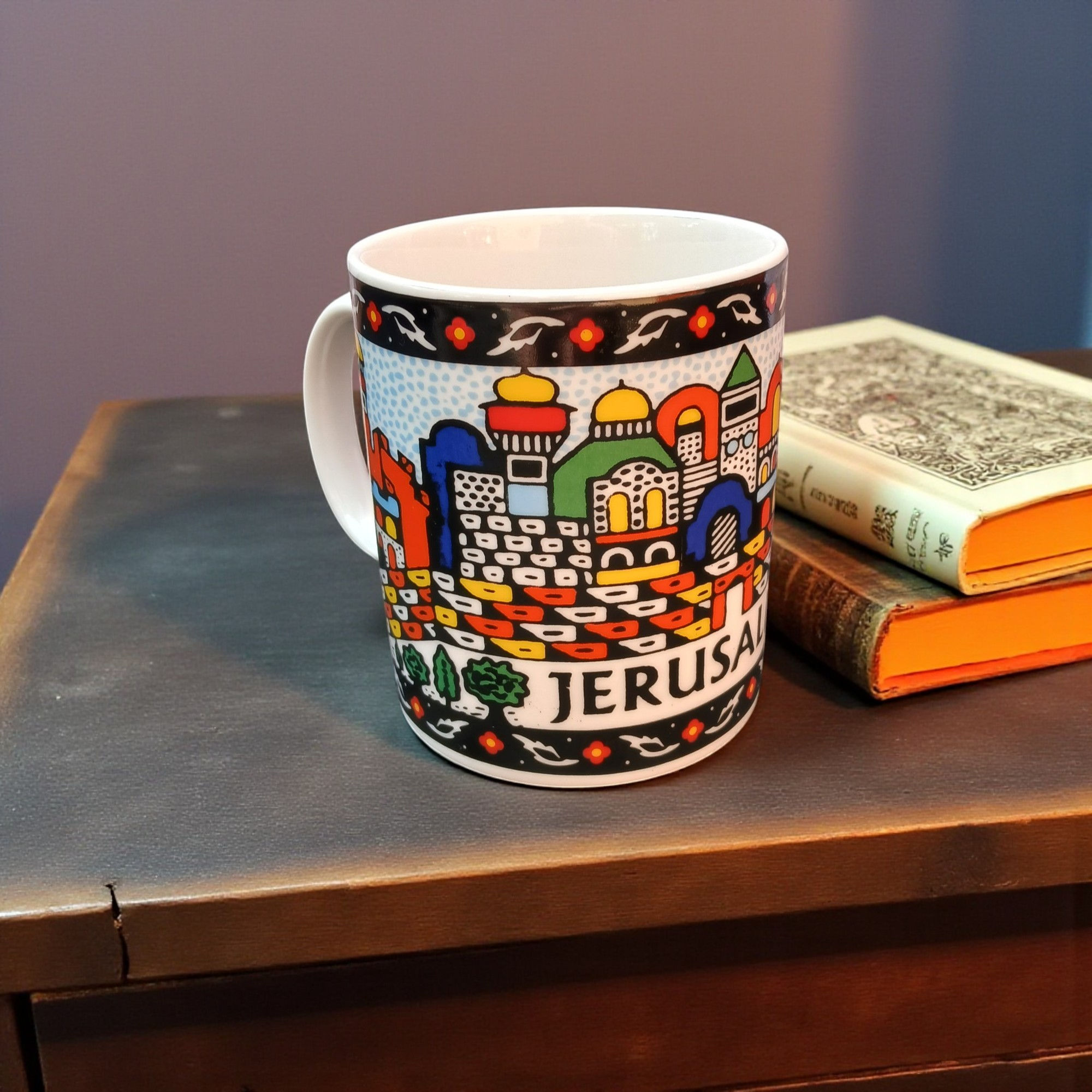Holy Land Souvenir Mug | Colorful Jerusalem City Design |Ceramic Coffee Cup Gift