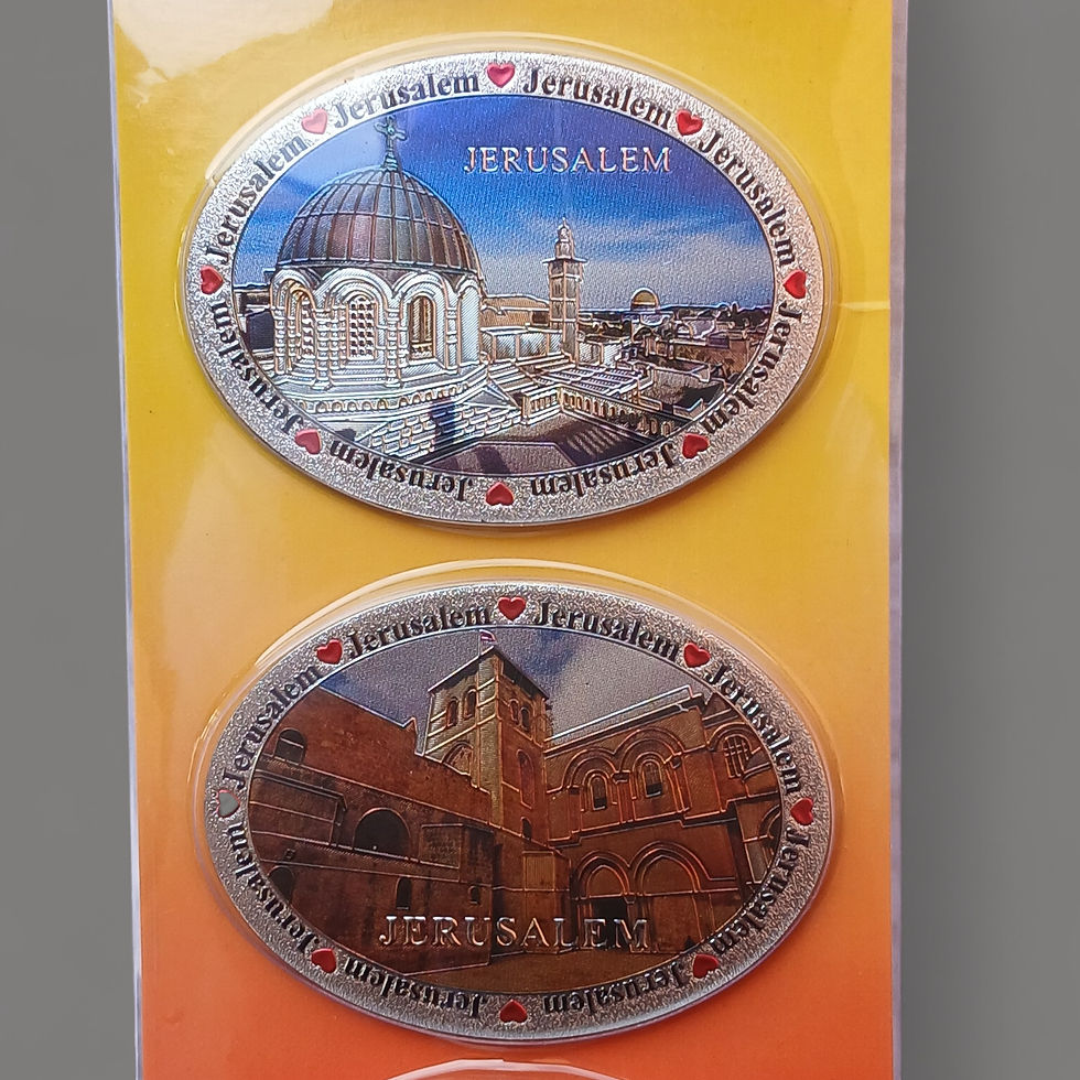 Thumbnail: Jerusalem & Bethlehem Holy Land 3pcs Fridge Magnet Set | Christian Souvenir Gift