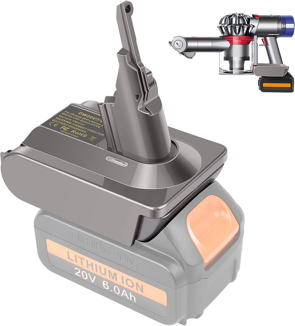 LabTEC DW20 Adapter – For Dyson V7 V8 Vacuum – Convert DeWalt 20V Battery to Dys