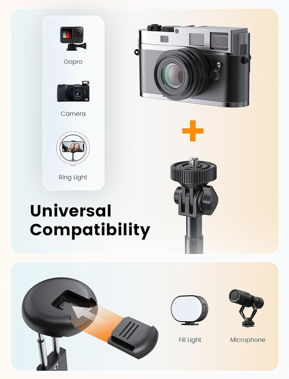 Thumbnail: 68" Phone Tripod NT99 Selfie Stick w/ Light & Remote – ANXRE Stand