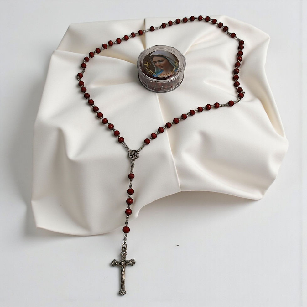 Jerusalem Scented Wooden Rosary Beads in Gift Box – 6 Colours | 48cm Holy Land