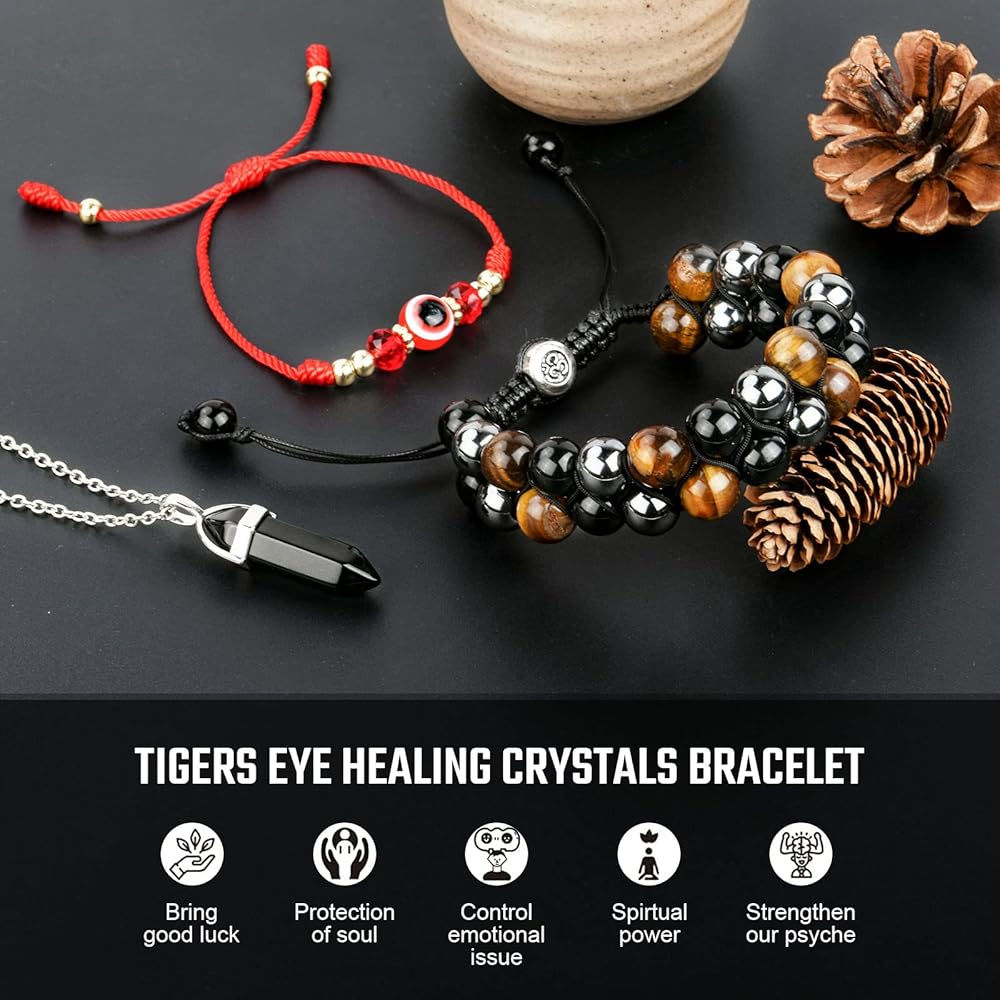 TRIPLE PROTECTION STONE BRACELET THE EVIL EYE SET