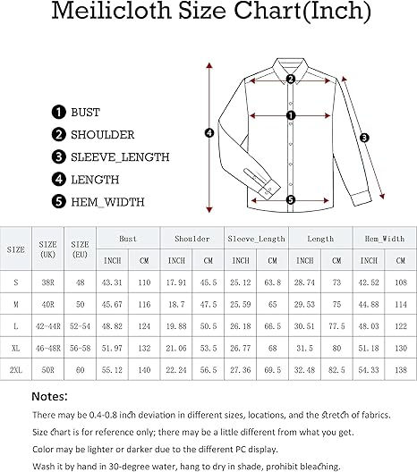 Thumbnail: Meilicloth Men's Shirts Long Sleeve Striped Casual Shirt Button Down Regular Fit