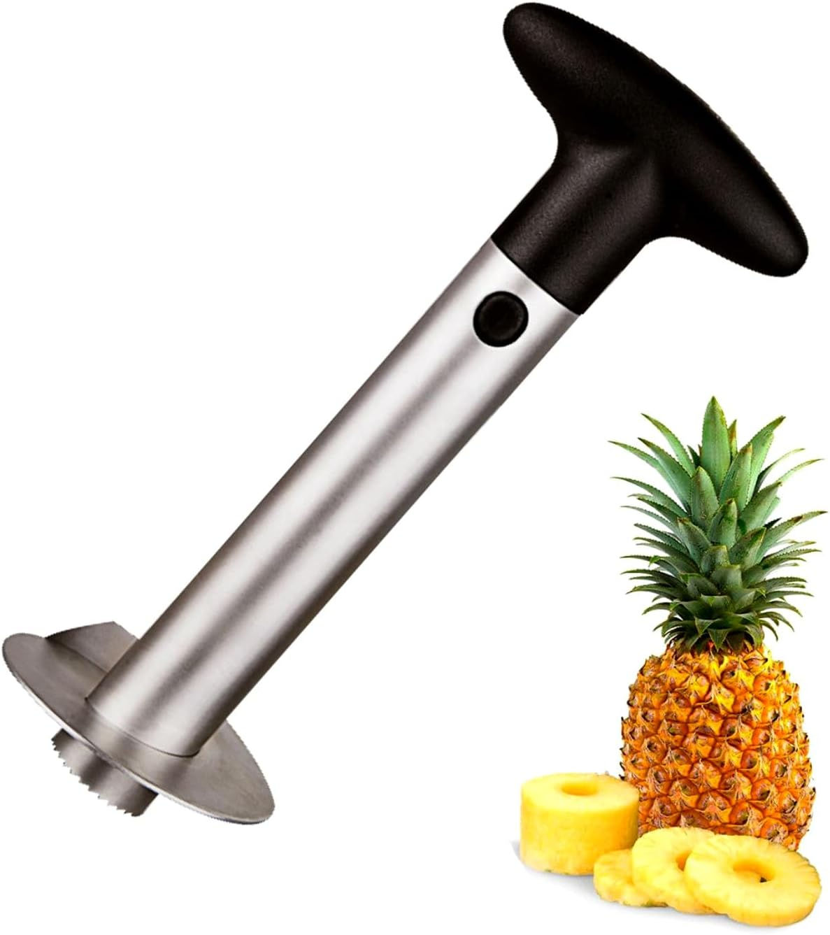 Stainless Steel Pineapple Corer Slicer & Peeler – Easy Fruit Cutter for Rings