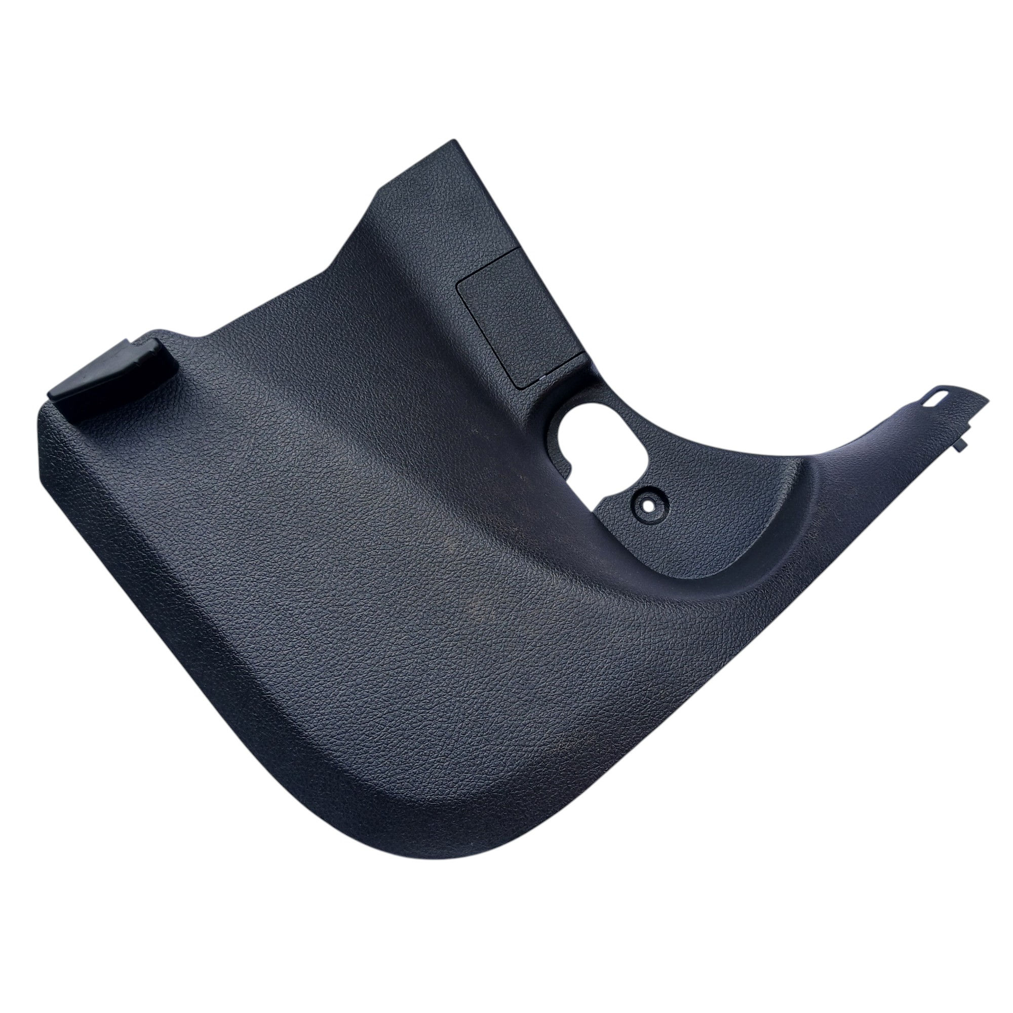 Black plastic car part, footwell trim panel