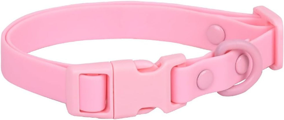 Thumbnail: Frenchie Waterproof Dog Collar – Pink Bubble Gum, Adjustable, Size L