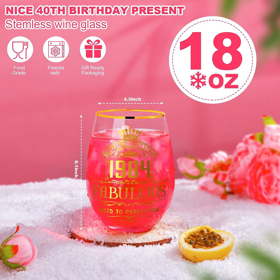 Thumbnail: 18 oz 40th birthday stainless steel wine glass