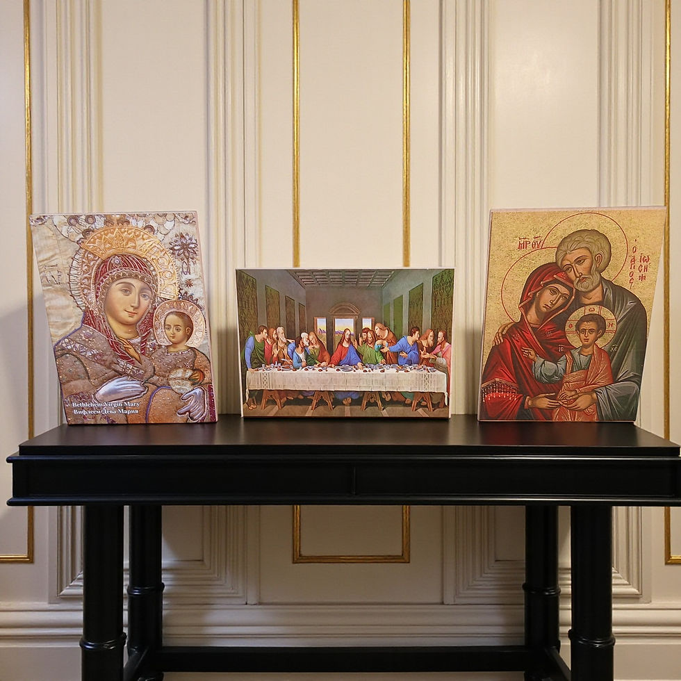 Holy Land Wooden Icons 13×18 | Last Supper, Virgin Mary, Holy Family | Christian