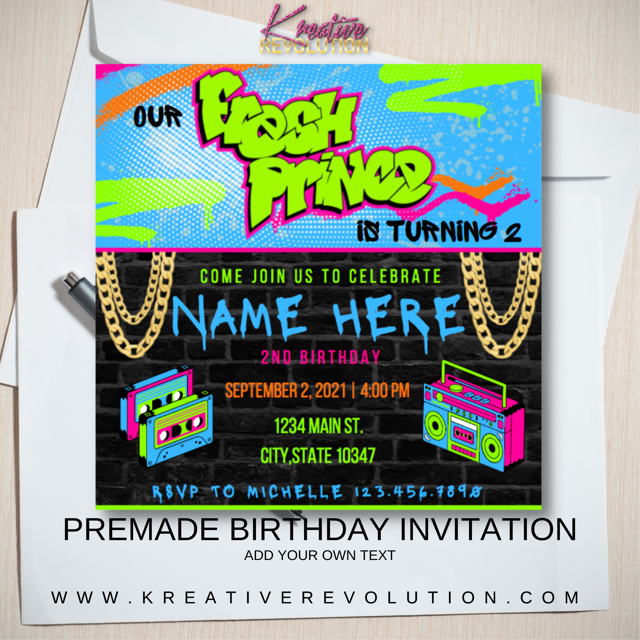 Fresh Prince Birthday Party Invitation