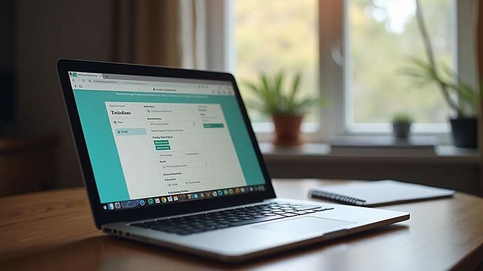 Close-up view of a laptop with an English learning app open