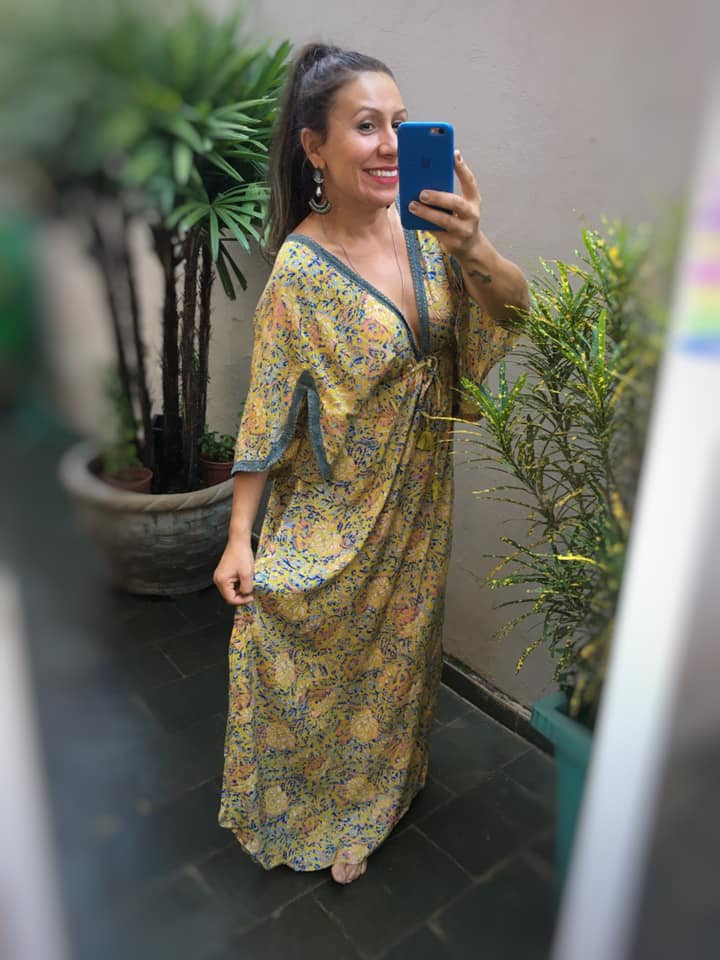 Miniatura: VESTIDO SEDA INDIANO