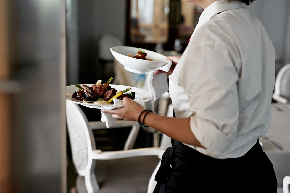 Waiter Serving Food