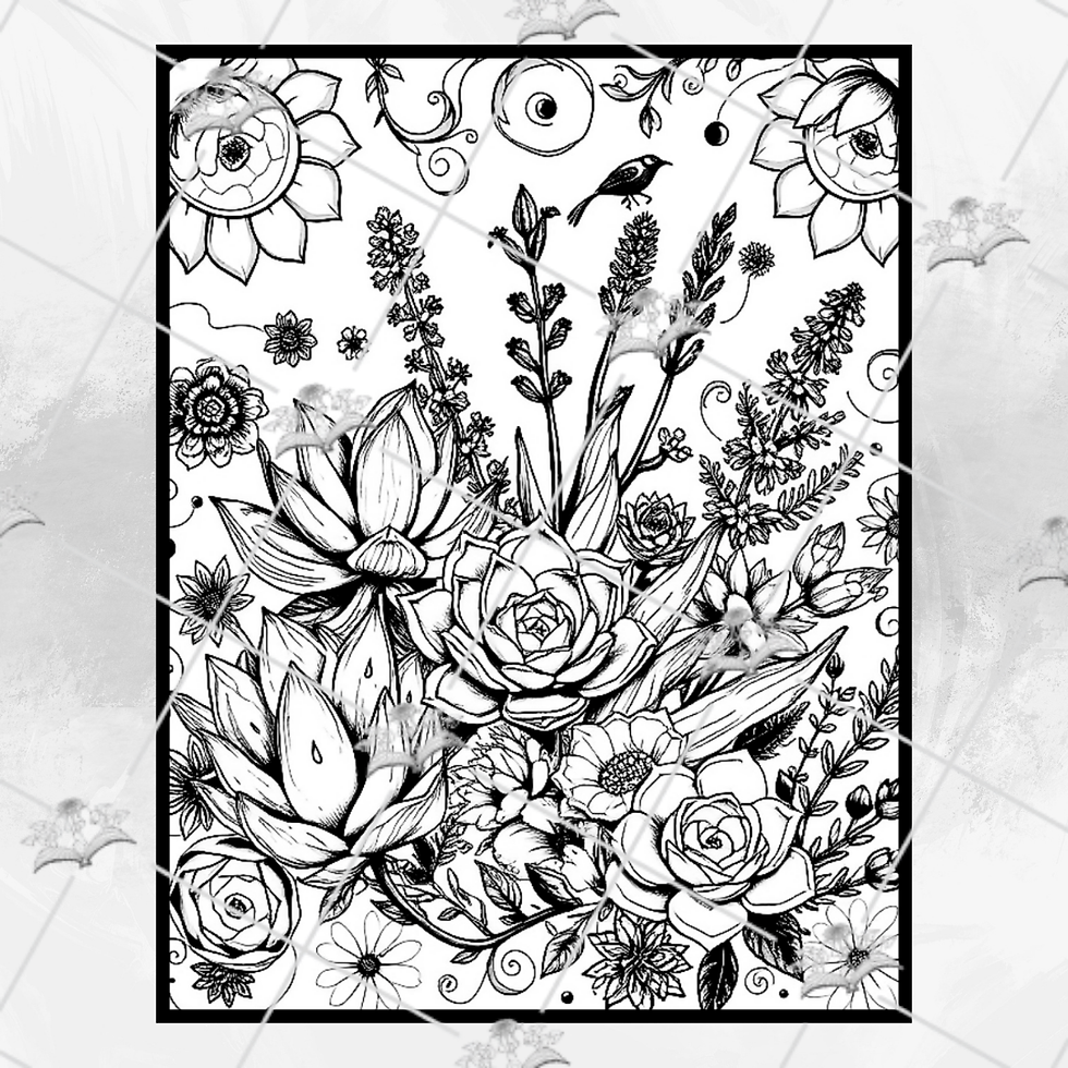 Thumbnail: Fanciful Succulents adult coloring books sample