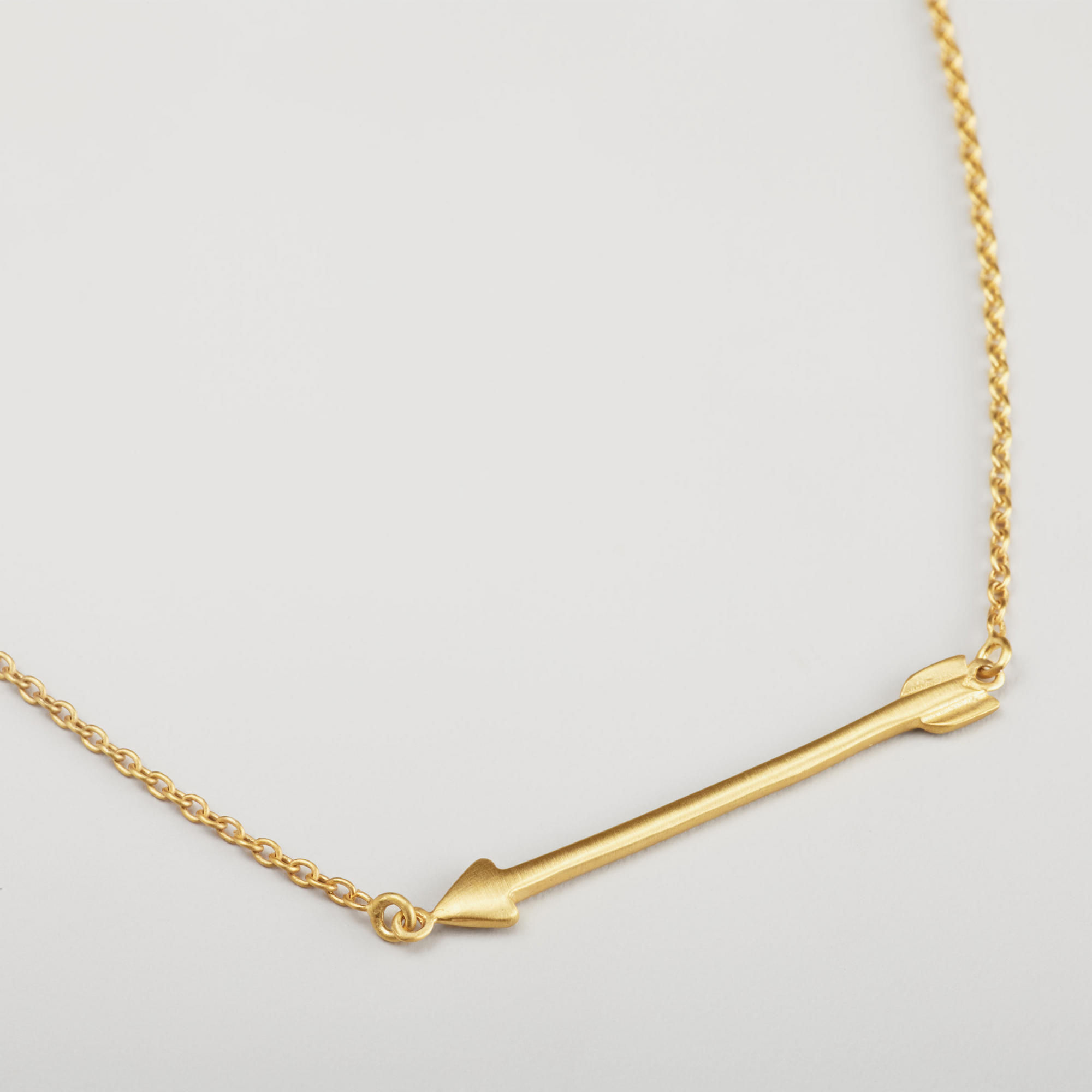 DIRECTED ARROWHEAD GOLD FINISHED PENDANT NECKLACE