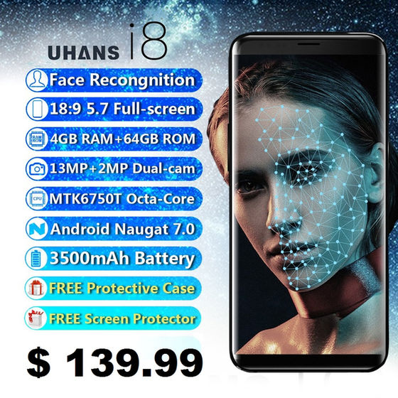 UHANS i8 Face Recognition 5.7-inches 18:9 Full Screen Smartphone @ $139.99