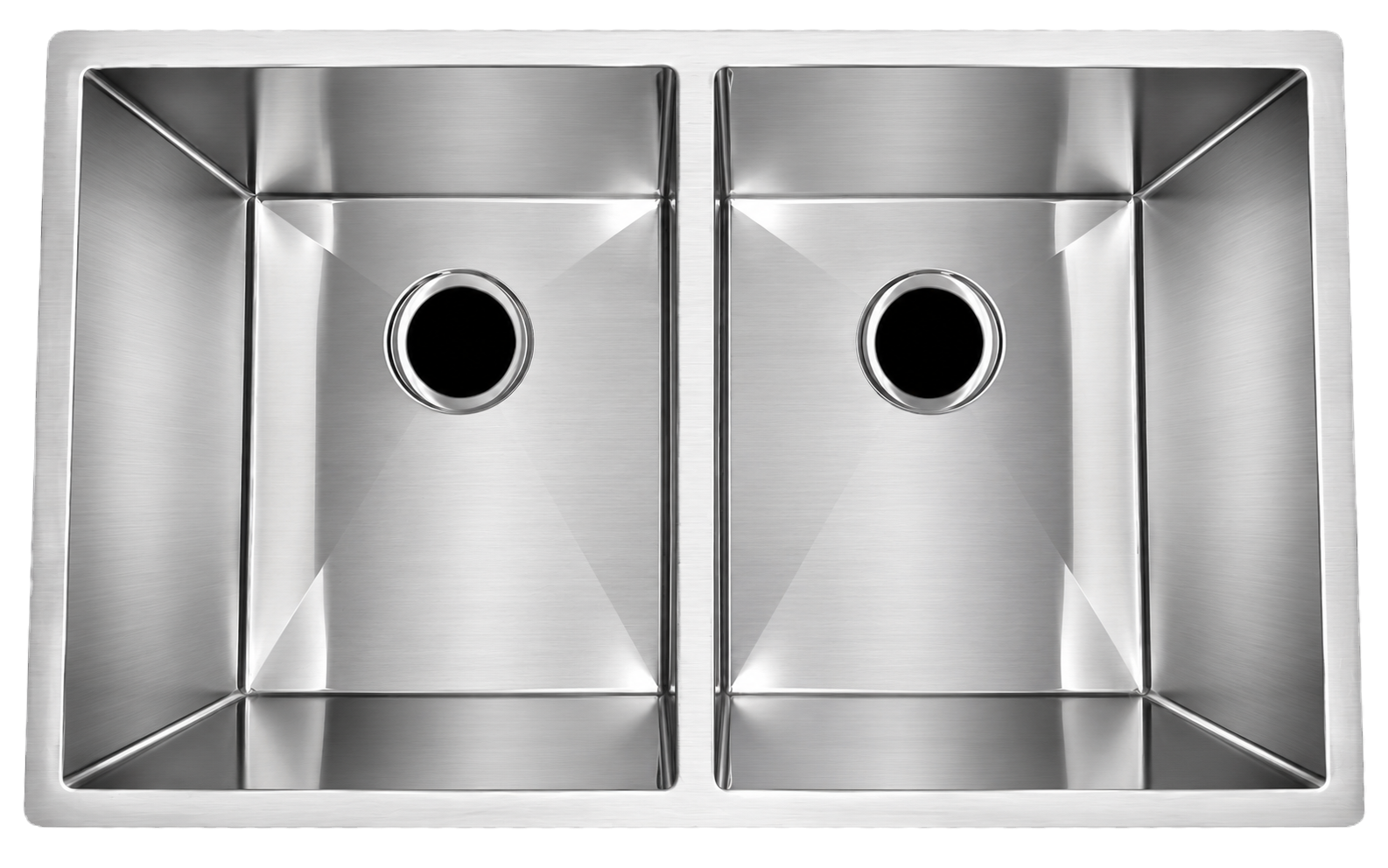 Rectangular Double Bowl Undermount Stainless Steel Kitchen Sink - 18ga