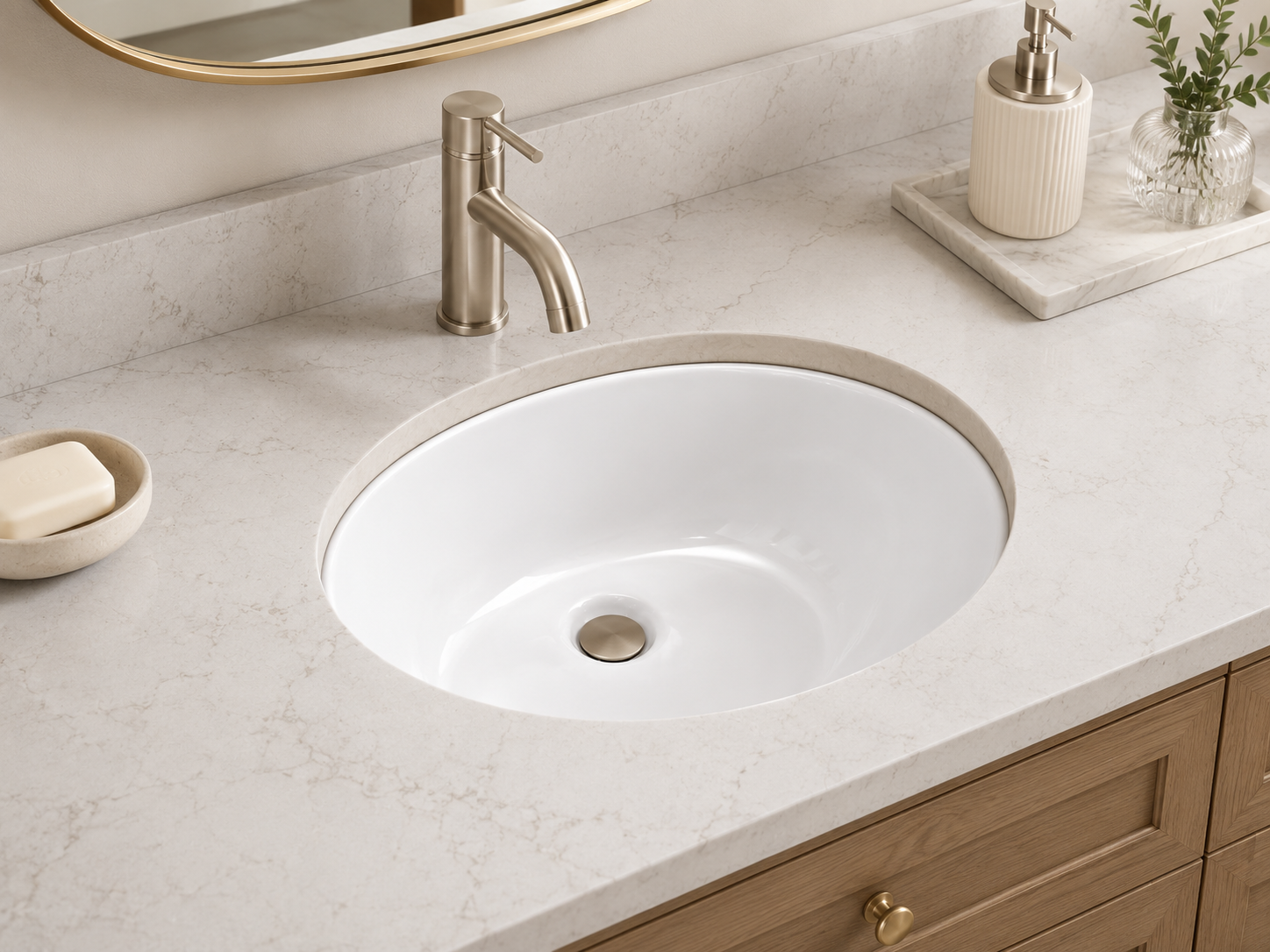 Oval Undermount Ceramic Vanity Sink
