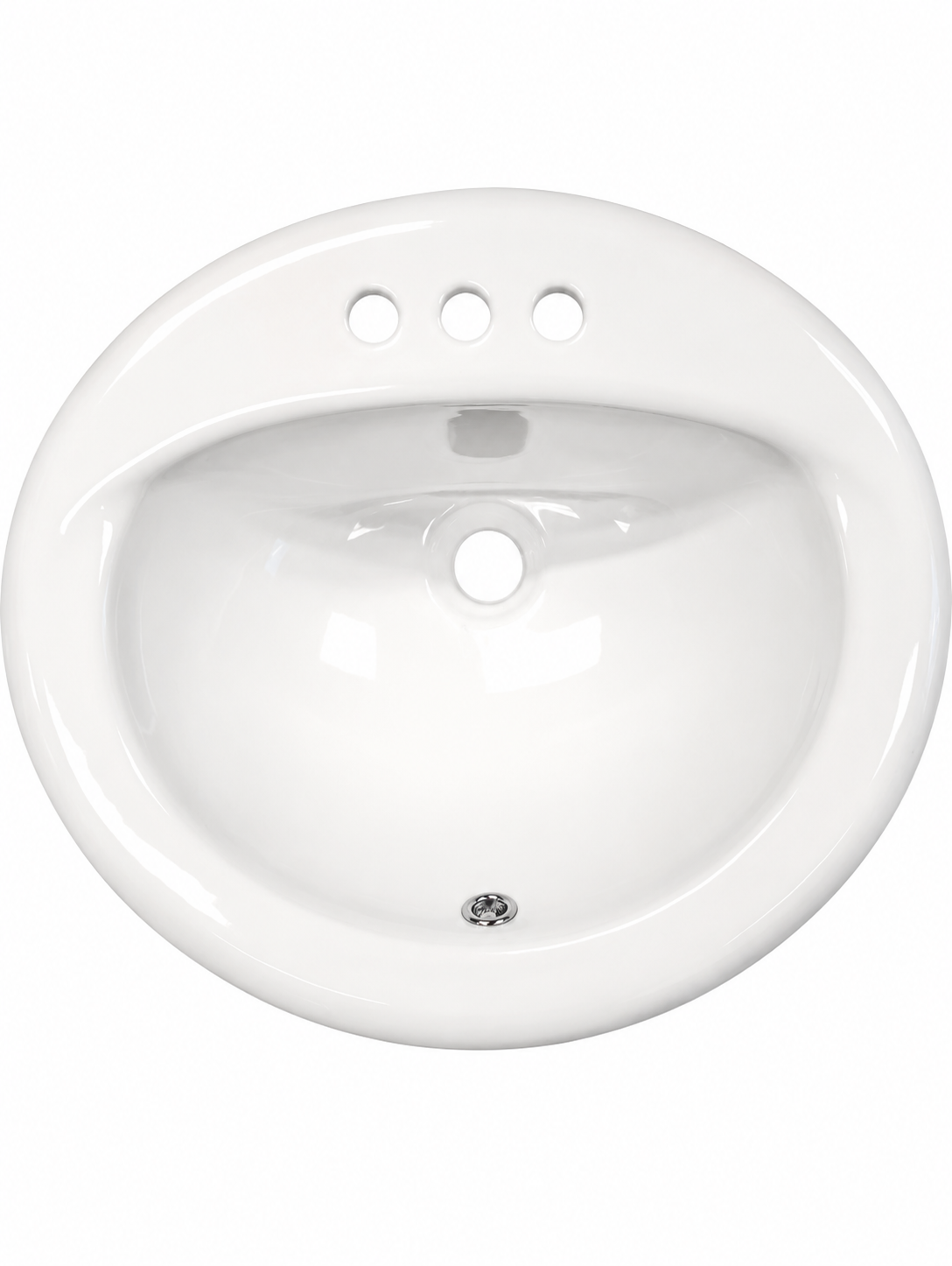 Oval Drop-In Ceramic Vanity Sink