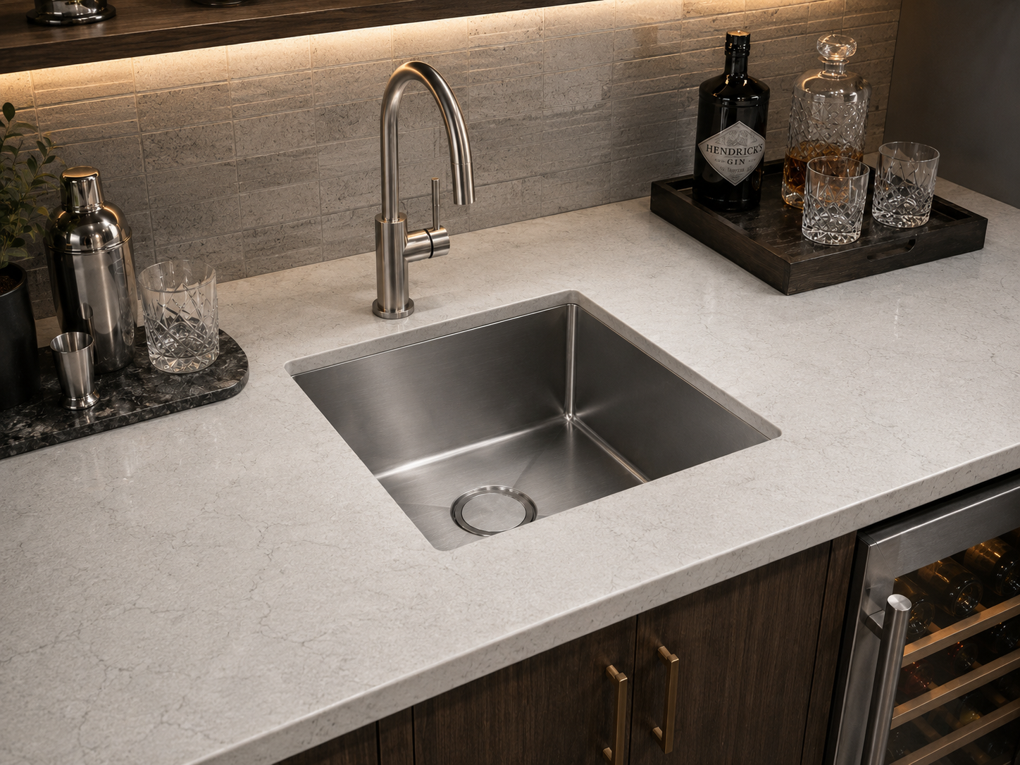 Single Bowl Undermount Stainless Steel Bar Sink