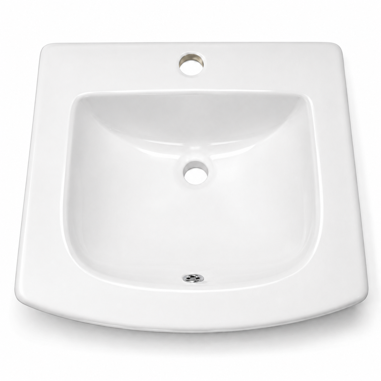 Square Drop-In Ceramic Vanity Sink