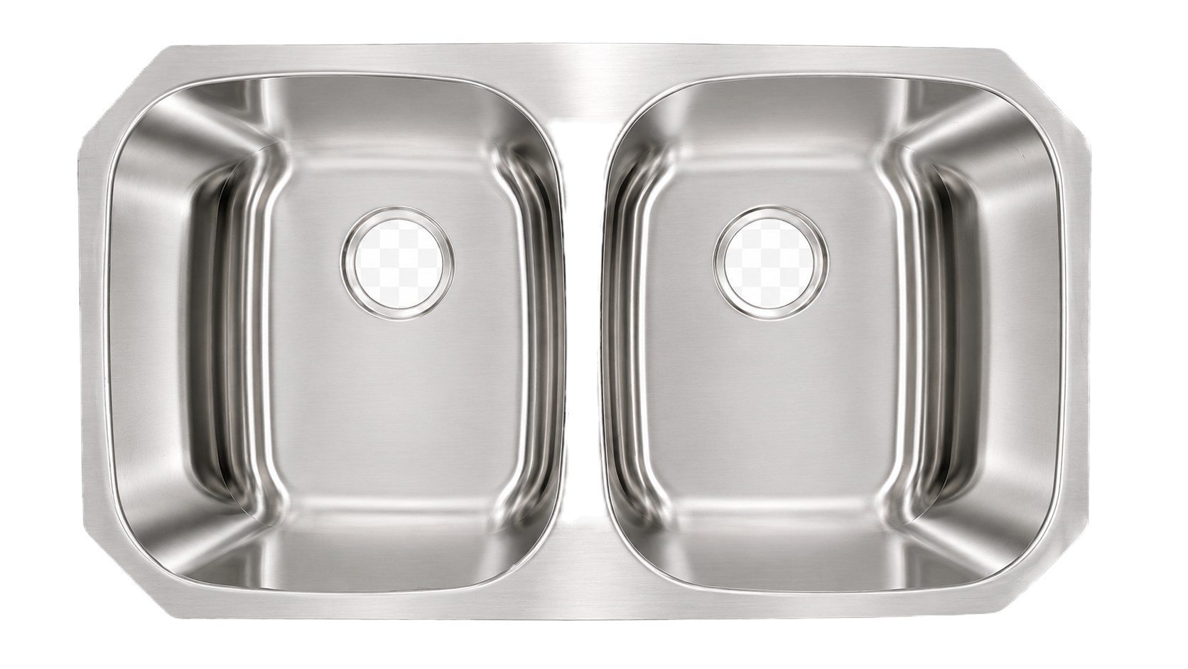 Rounded Double Bowl Undermount Stainless Steel Kitchen Sink - 18ga