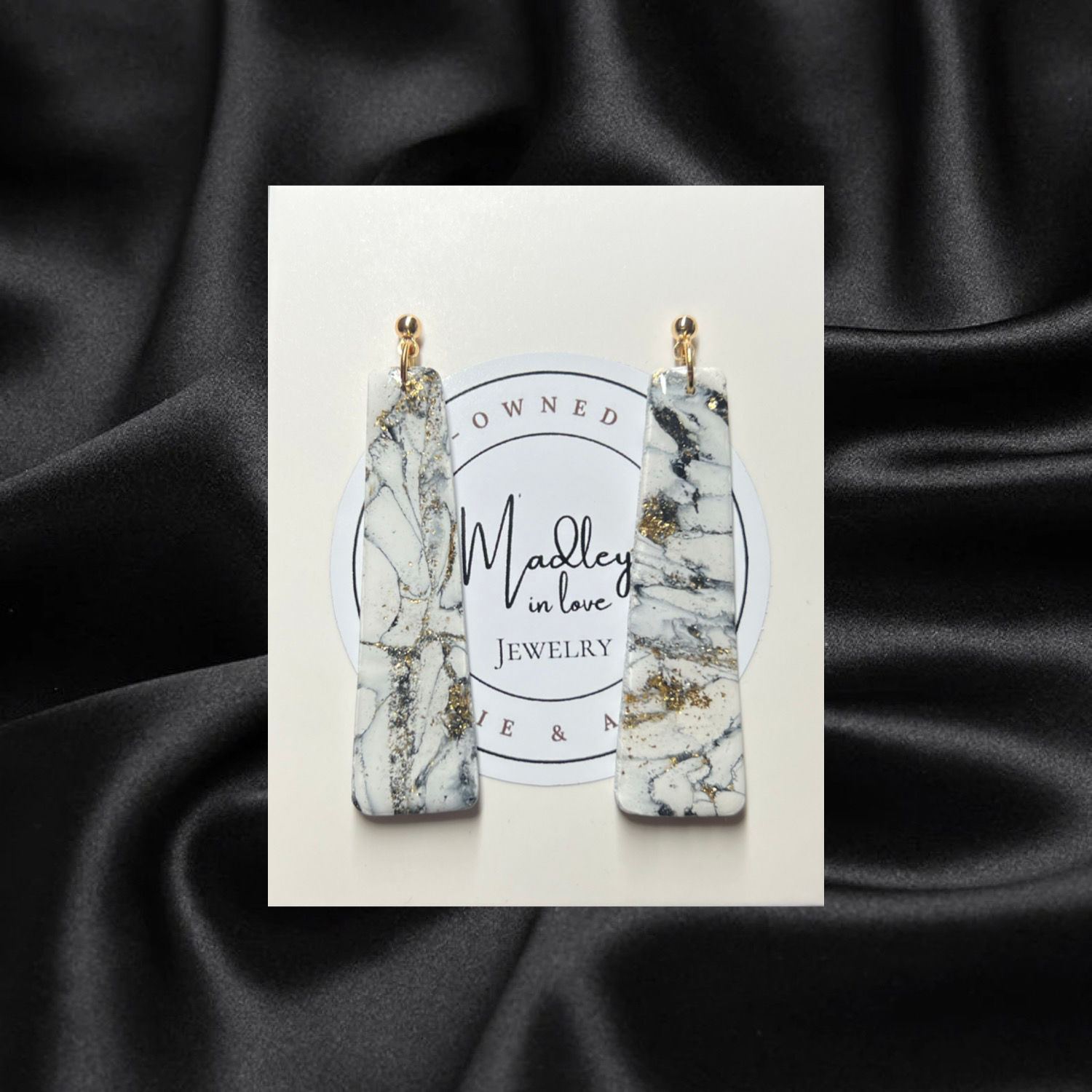 Jocelyn Dangles in White Marble