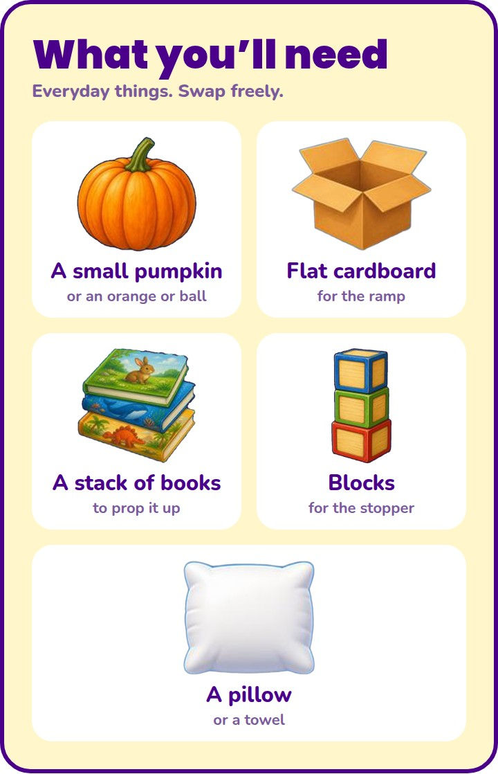 What you will need for Stop the Runaway Pumpkin