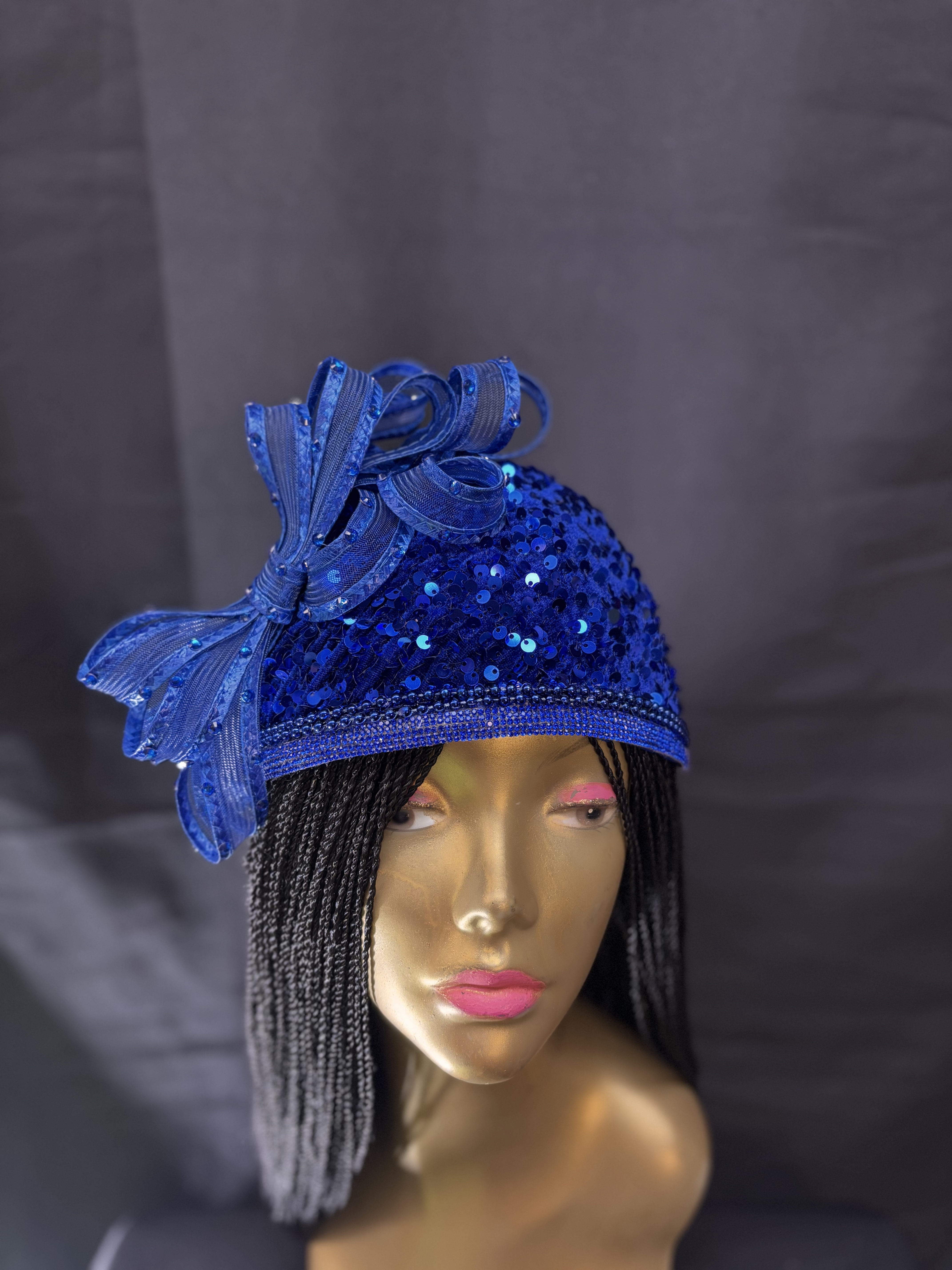 Royal  blue Sequin  b/w  Dome