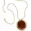 Miniatura: colar dourado com pedra grande na cor apricot