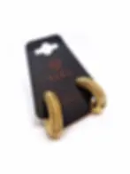 brinco tubular texturizado dourado