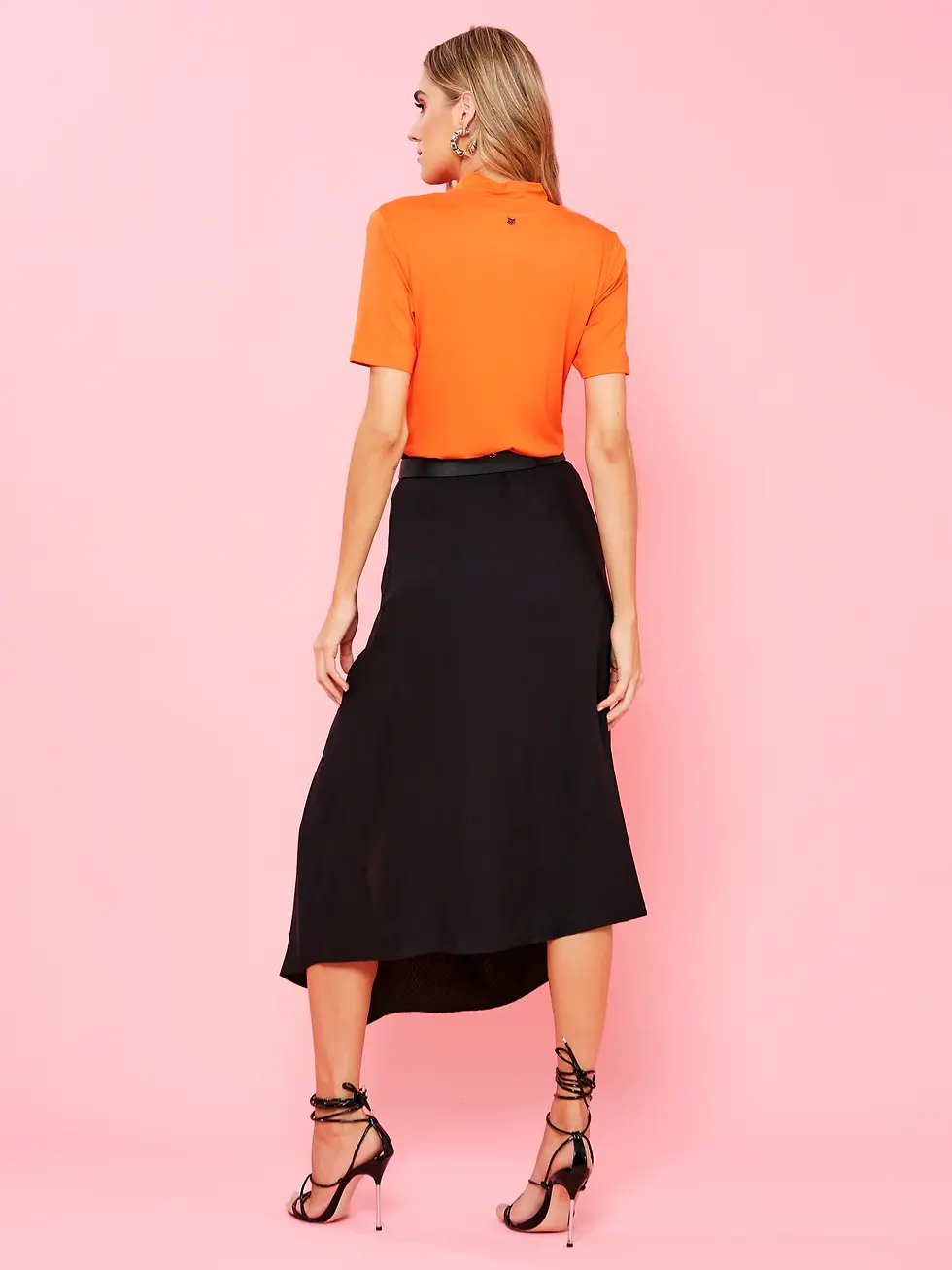 Miniatura: camiseta feminina gola alta laranja