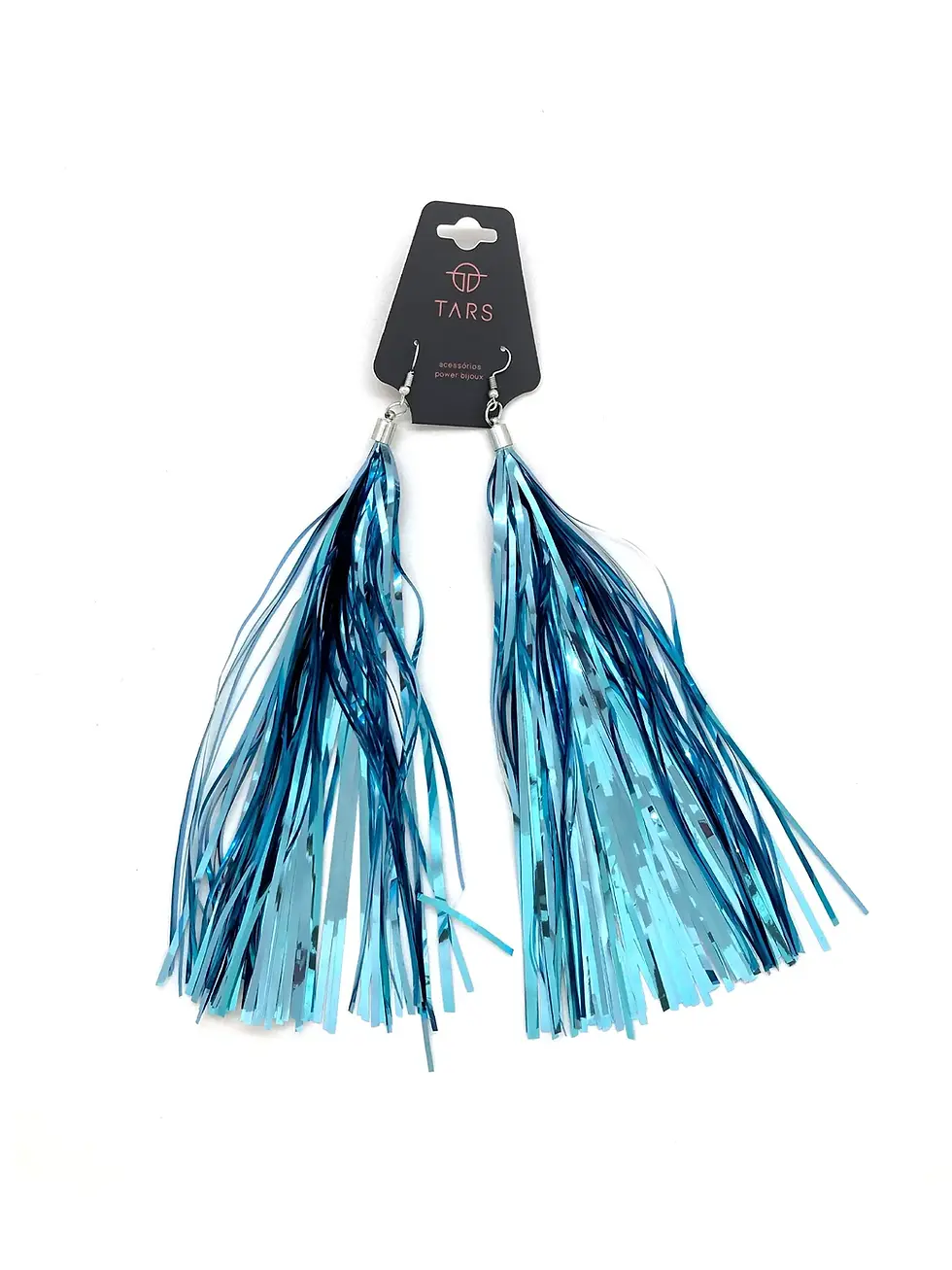 Miniatura: pochete e brinco azul com brilhos para carnaval
