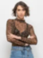 blusa de tule Tars brilho com estampa de onça