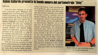 La revista Manacor Comarcal reseña la banda sonora del cortometraje “Amy”