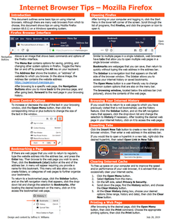 Handout for internet browsing tips