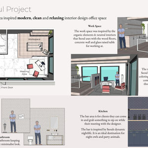 Sketchup Interior Design Office Rendering