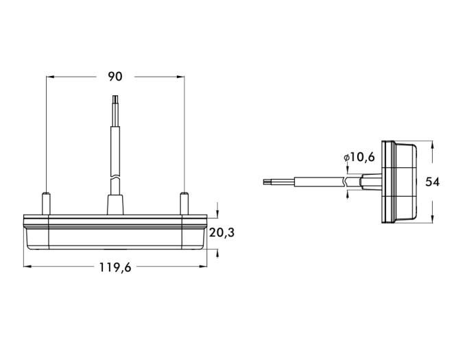 Miniature : Feu de position arrière rouge à LED PRO-JACK 40 075 002