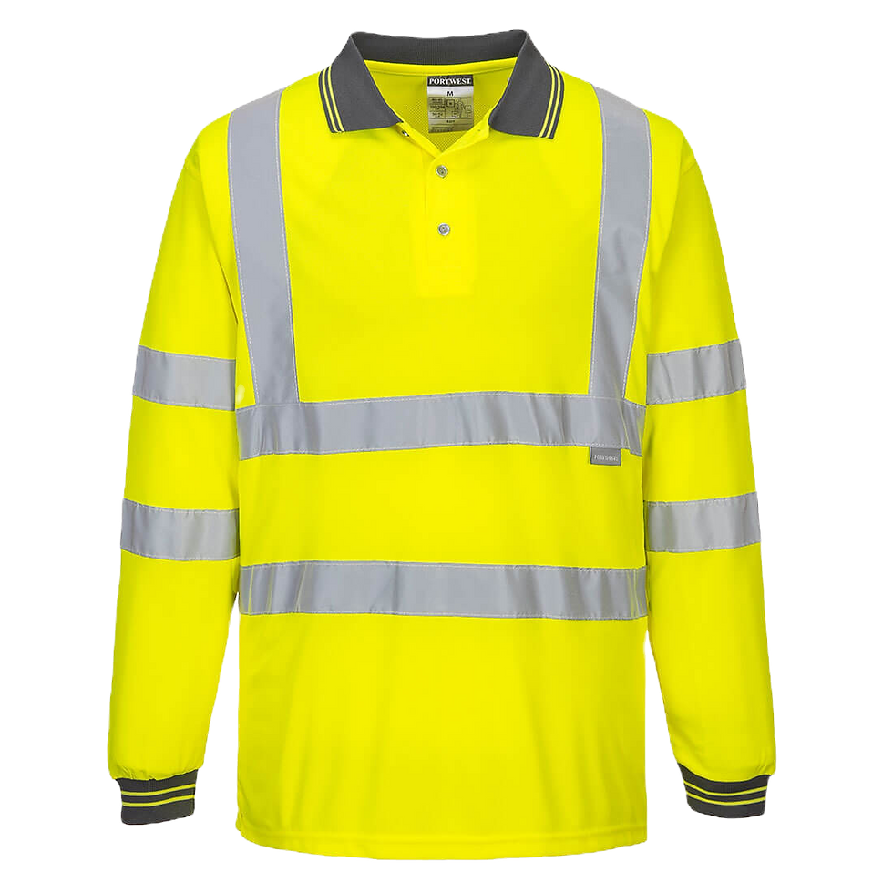 Thumbnail: Hi-Vis Long Sleeved Polo Shirt