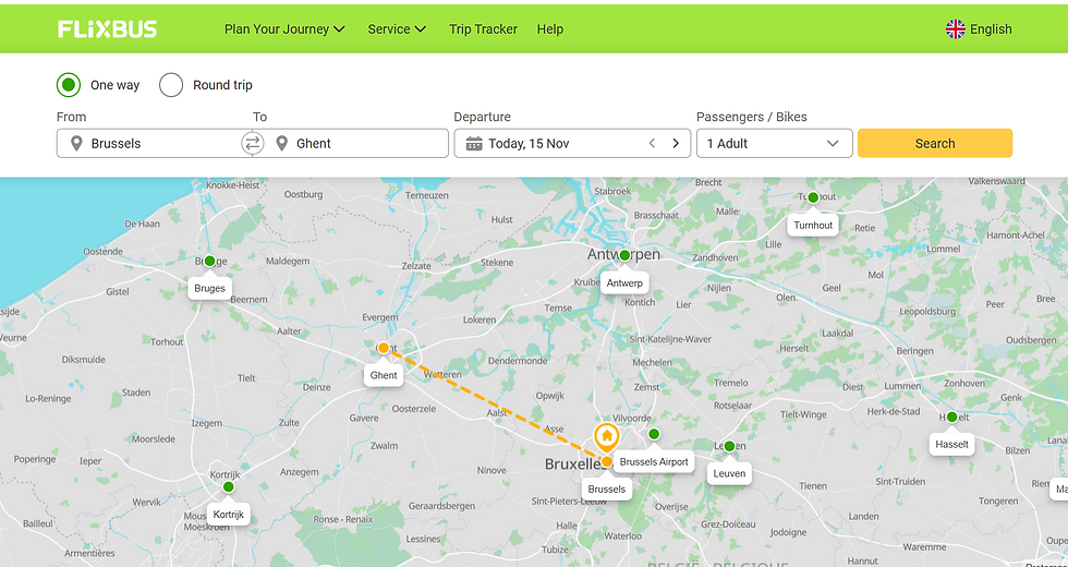 flixbus Brussels to Ghent