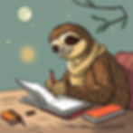 An Artsy Sloth planning out his finances