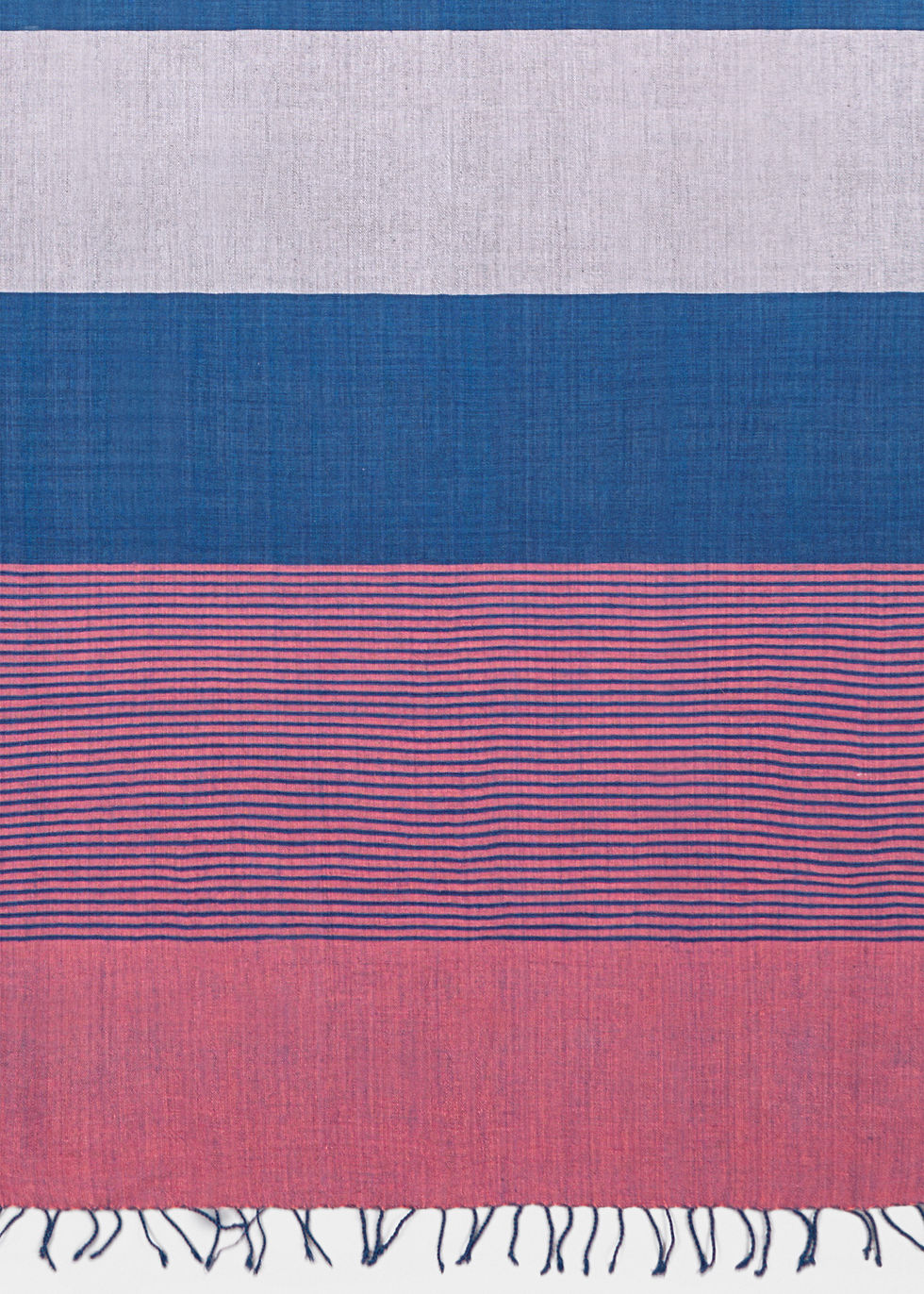 Thumbnail: Detail of Meskel scarf in blue with striped pattern design