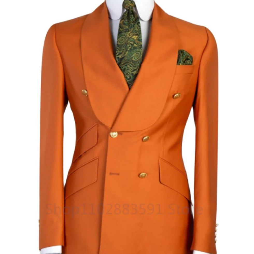 Mens Suits 2024 1 Pieces Fashion Solid Double Breasted Men Wedding Prom Dress Ma