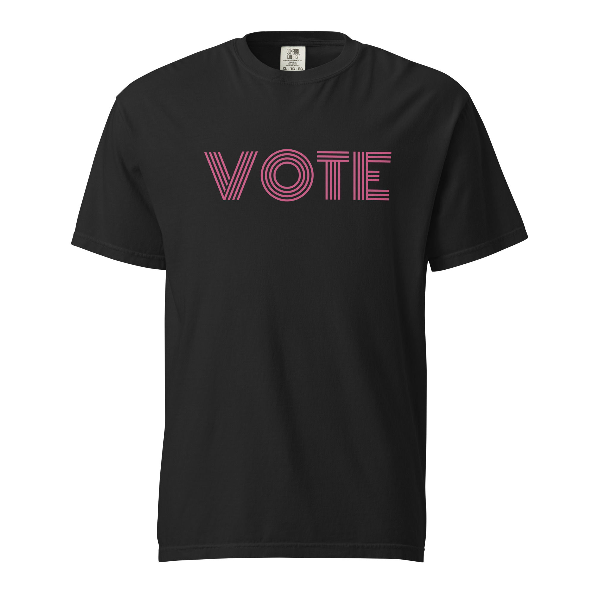 Vote T-Shirt – Comfort Colors Tee with Retro Line Text 