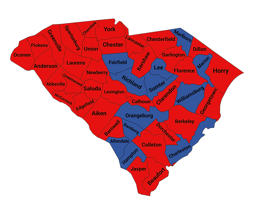 2022 South Carolina Gubernatorial Election Results by County