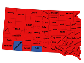 2022 South Dakota At-Large Congressional District Election Results by County 