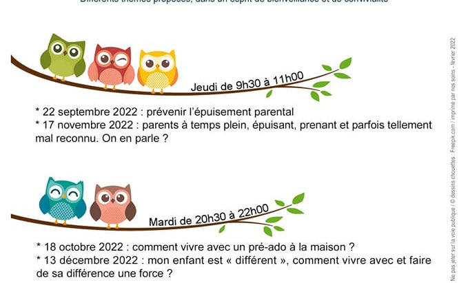 Ateliers pour les parents à Angers(49) 